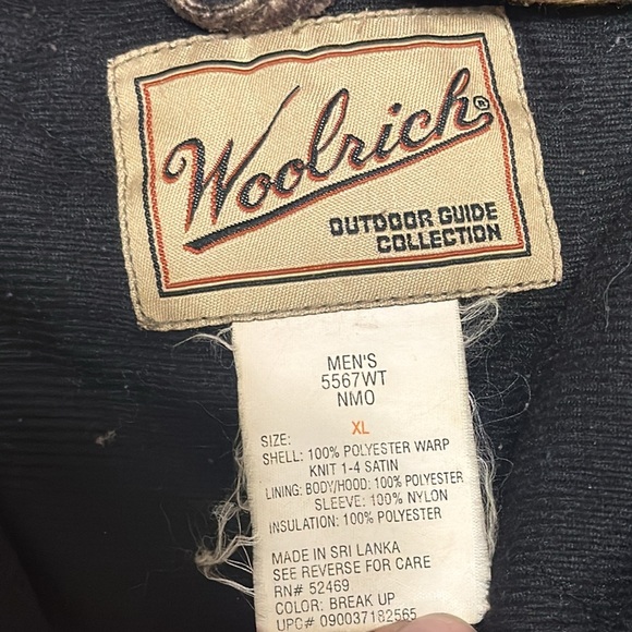 Vtg Woolrich Woolen Mills Camo break up Bomber Hooded Jacket men’s XL hunting - Picture 10 of 13